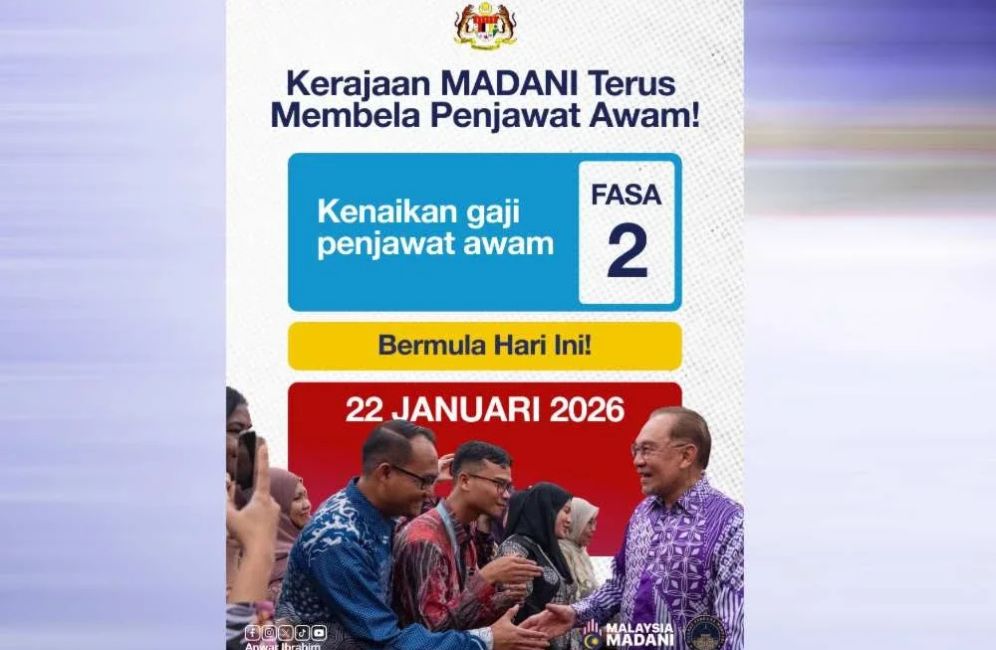 Kenaikan gaji penjawat awam fasa kedua dilaksanakan hari ini